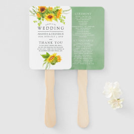 Leque Programa de Casamento de Boho Sunflower Bohemian B