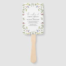 Leque Programa de Casamento de Caligrafia de Verão