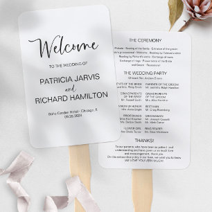Leque Programa de Casamento de Caligrafia Moderna Simple