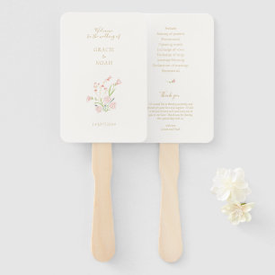 Leque Programa de Casamento de Cartões Dobrados de Rosa 