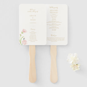 Leque Programa de Casamento de Cartões Dobrados de Rosa 