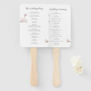 Leque Programa de Casamento de Cherry Blossom Sakura Jap