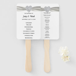 Leque Programa de Casamento de Coração com Diamante Bran