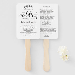 Leque Programa de Casamento de CORES EDITÁVEIS de Eleg