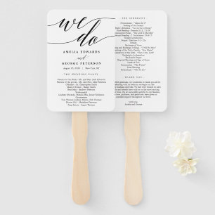 Leque Programa de Casamento de CORES EDITÁVEIS de Scrip