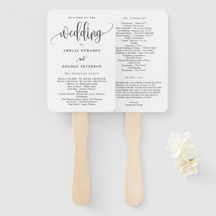 Leque Programa de Casamento de CORES EDITÁVEIS para Cal