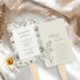 Leque Programa de Casamento de Daisy Wildflower