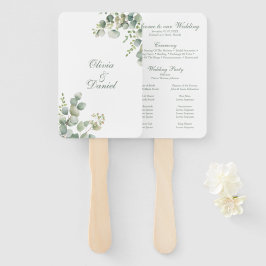 Leque Programa de Casamento de Eucalipto com Vegetação M