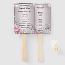 Programa De Casamento De Flores E Borboletas Rosa