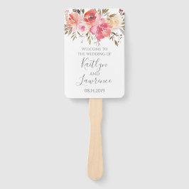 Leque Programa de Casamento de Flores Florais Românticas