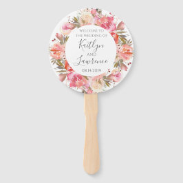 Leque Programa de Casamento de Flores Florais Românticas