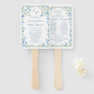 Leque Programa de Casamento de Flores Selvagens de Aquar