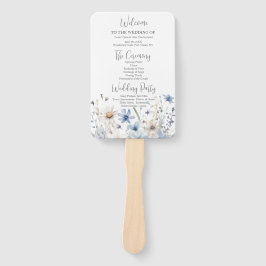 Leque Programa de Casamento de Flores Silvestres Moderna