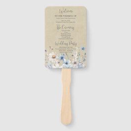 Leque Programa de Casamento de Flores Silvestres Moderna