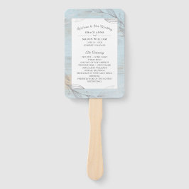 Leque Programa de Casamento de Folhas Botânicas de Prata