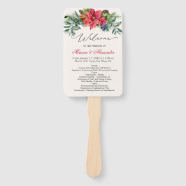 Leque Programa de Casamento de Foliage Poinsettia Greene