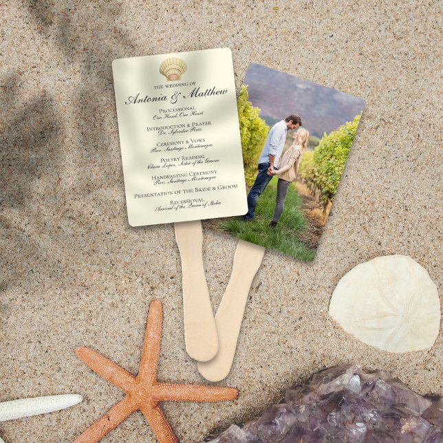 Leque Programa de Casamento de Fotografias de Seashell N (Criador carregado)