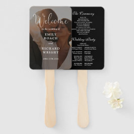 Leque Programa de Casamento de Fotos de Script Elegante
