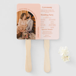 Leque Programa de Casamento de Fotos Tropicais
