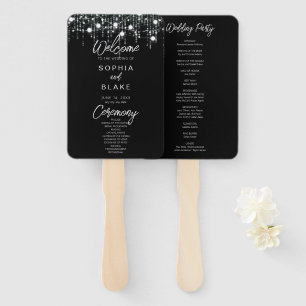 Leque Programa de Casamento de Luzes de Travagem Pretas