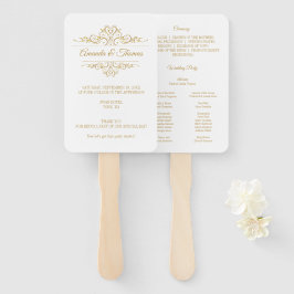 Leque Programa de Casamento de Na moda de Quadro Elegant