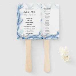 Leque Programa de Casamento de Natal Blue Pine Winter