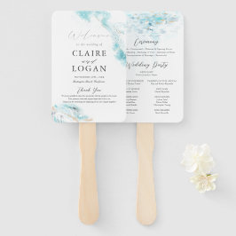 Leque Programa de Casamento de Ondas Azuis na Costa