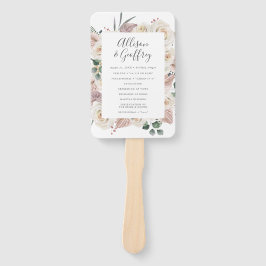 Leque Programa de Casamento de Orquídeas e Rosas de Aqua