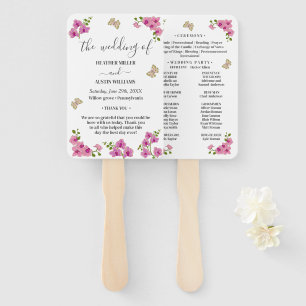 Leque Programa de Casamento de Orquídeas Roxas Delicadas