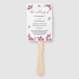 Leque Programa de Casamento de Orquídeas Roxas Delicadas