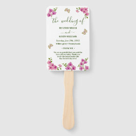 Leque Programa de Casamento de Orquídeas Roxas Delicadas