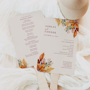 Leque Programa de Casamento de outono Elegante
