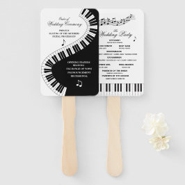 Leque Programa de Casamento de Piano Keys para Músicos C
