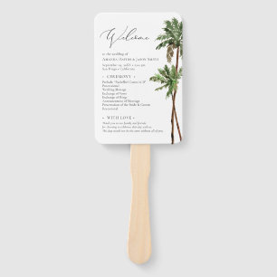 Leque Programa de Casamento de Praia Mínimo Tropical Pa