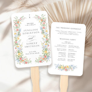 Leque Programa de Casamento de Primavera de Pastel Suave