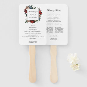 Leque Programa de Casamento de Quadros Florais Elegante