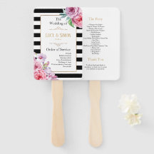 Programa de Casamento de Rosas Rosa e Stripes