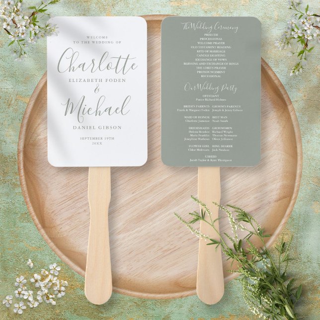 Leque Programa de Casamento de Script de Assinatura Verd (Criador carregado)