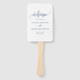 Leque Programa de Casamento de Script de Caligrafia Boni