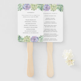 Leque Programa de Casamento de Suculentas Verde e Roxo