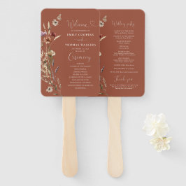Leque Programa de Casamento de Teracotta Tiny Wildflower