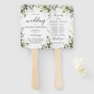 Leque Programa de casamento do Boho Greenery Folaige