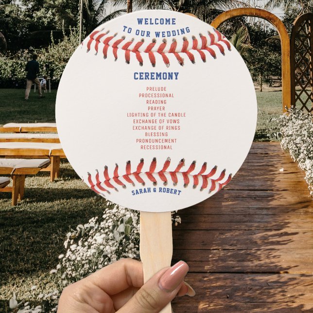 Leque Programa de Casamento do Esporte do Baseball (Baseball Sport Wedding Program Hand Fan
)
