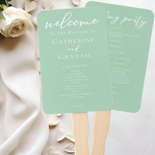 Leque Programa de Casamento do Jardim Verde da Casa da C