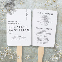 Programa de Casamento do Monograma Elegante Preto-