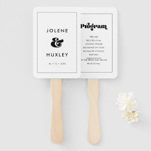 Leque Programa de casamento do Vintage Retro Script