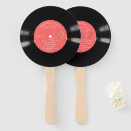 Leque Programa de Casamento do Vinyl Record, estilo 50