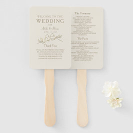 Leque Programa de Casamento Dourado