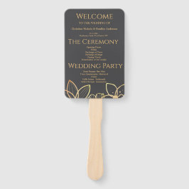 Leque Programa de Casamento Dourado e Carvão