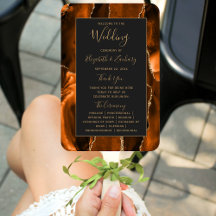 Programa de Casamento Dourado Laranja Queimado Ága